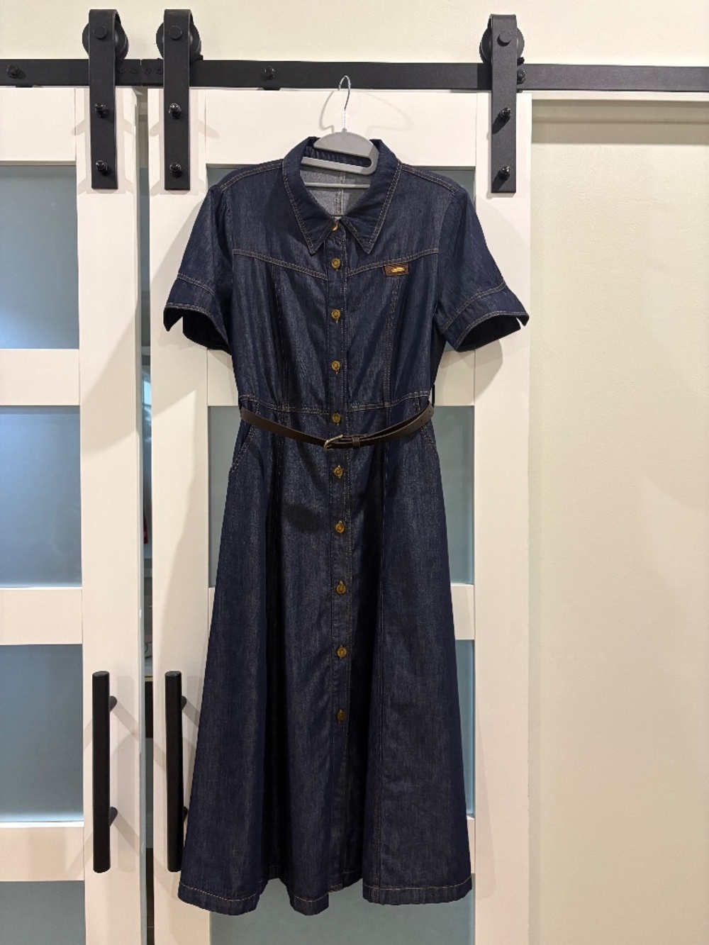 Denim Dress with belt Made in Korea